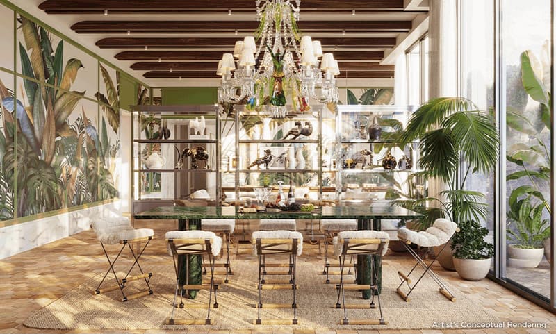 Artist's rendering of the wine tasting salon