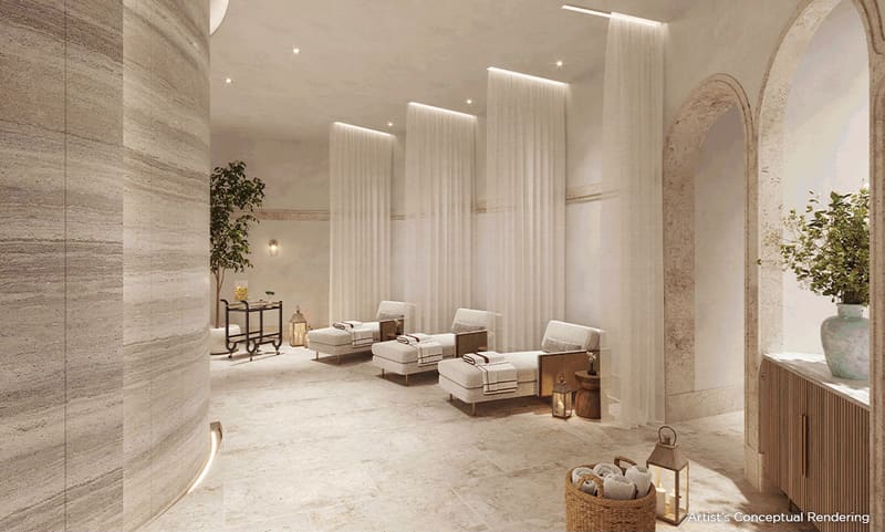 Artist's rendering of the hammam lounge