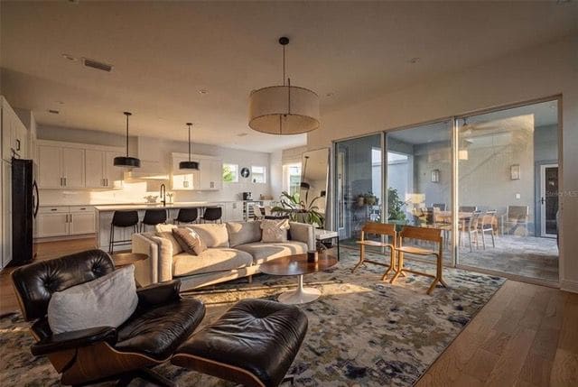Living room in the late afternoon light