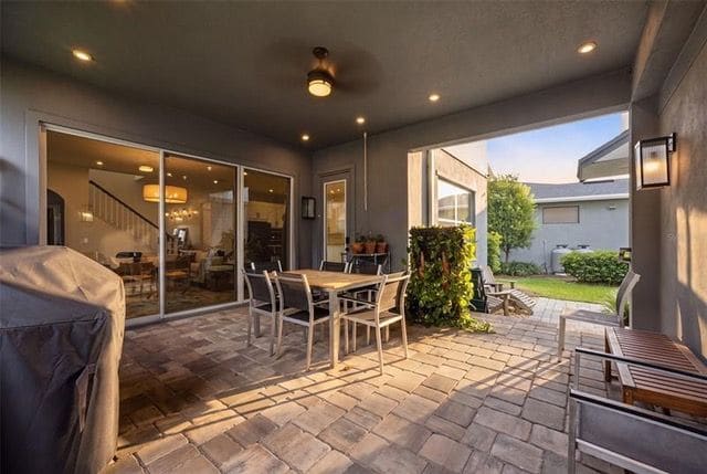 Lanai dining area opening to the house