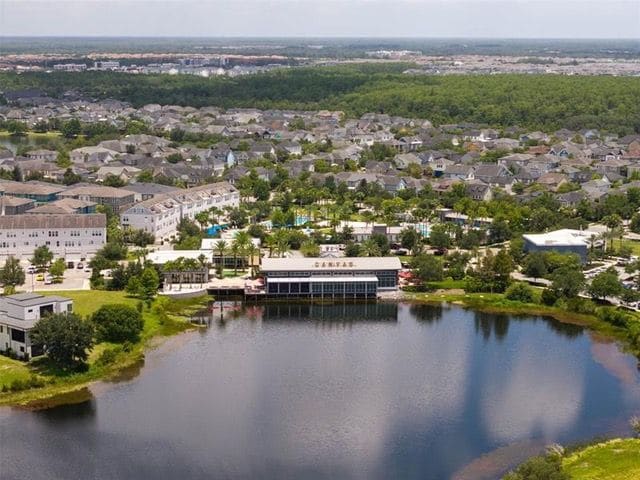 Lake and Lake Nona town centre beyond the community