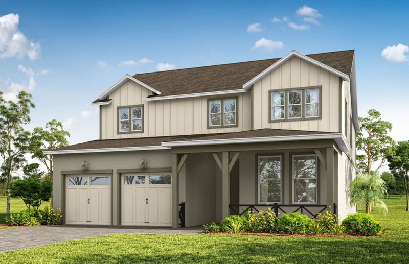 Illustrative rendering of a larger two-storey family home