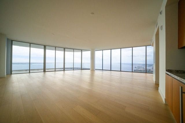 Living area facing the water